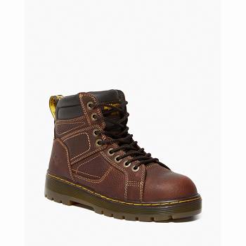 Dr Martens Pitch Steel Toe Kožené - Bordove Cizmy Panske, DR0148